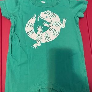 Green Baby Romper with Lizard Print